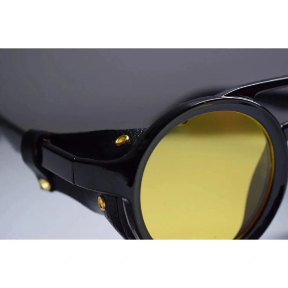 Steampunk Sunglasses Men Round Night Vision Googles Vintage Punk Sun Glasses Bra